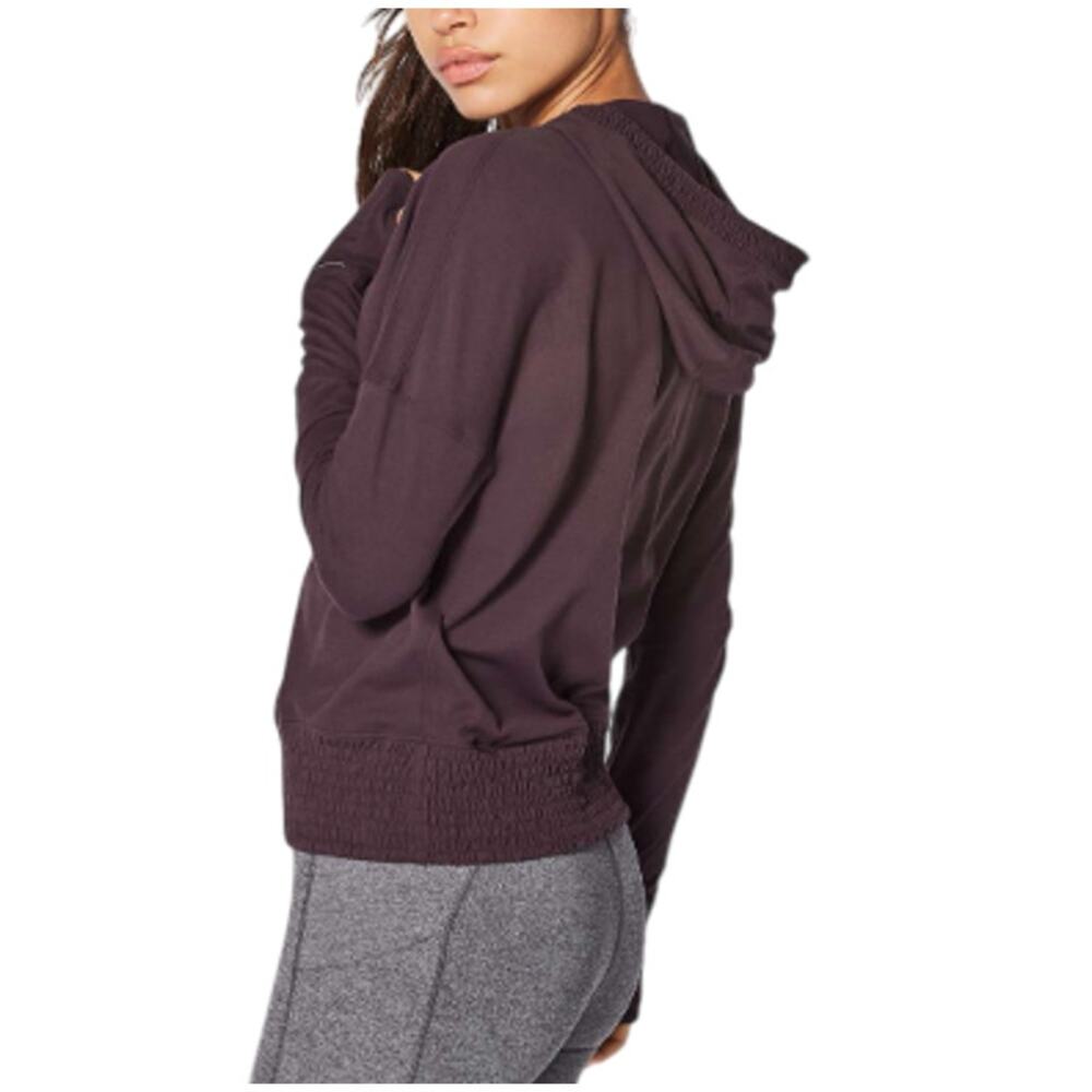 LULULEMON Lead The Pack Hoodie Sz 4 Black Cherry Run Yoga Sporty Travel Casual